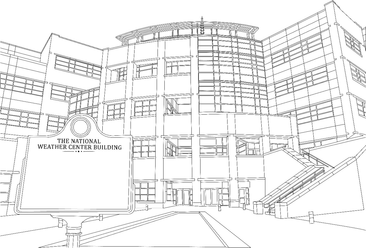 National Weather Festival Coloring Book - Page 5. The National Weather Center Building.