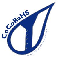 CoCoRaHS logo. Community Collaborative Rain, Hail, and Snow Network.