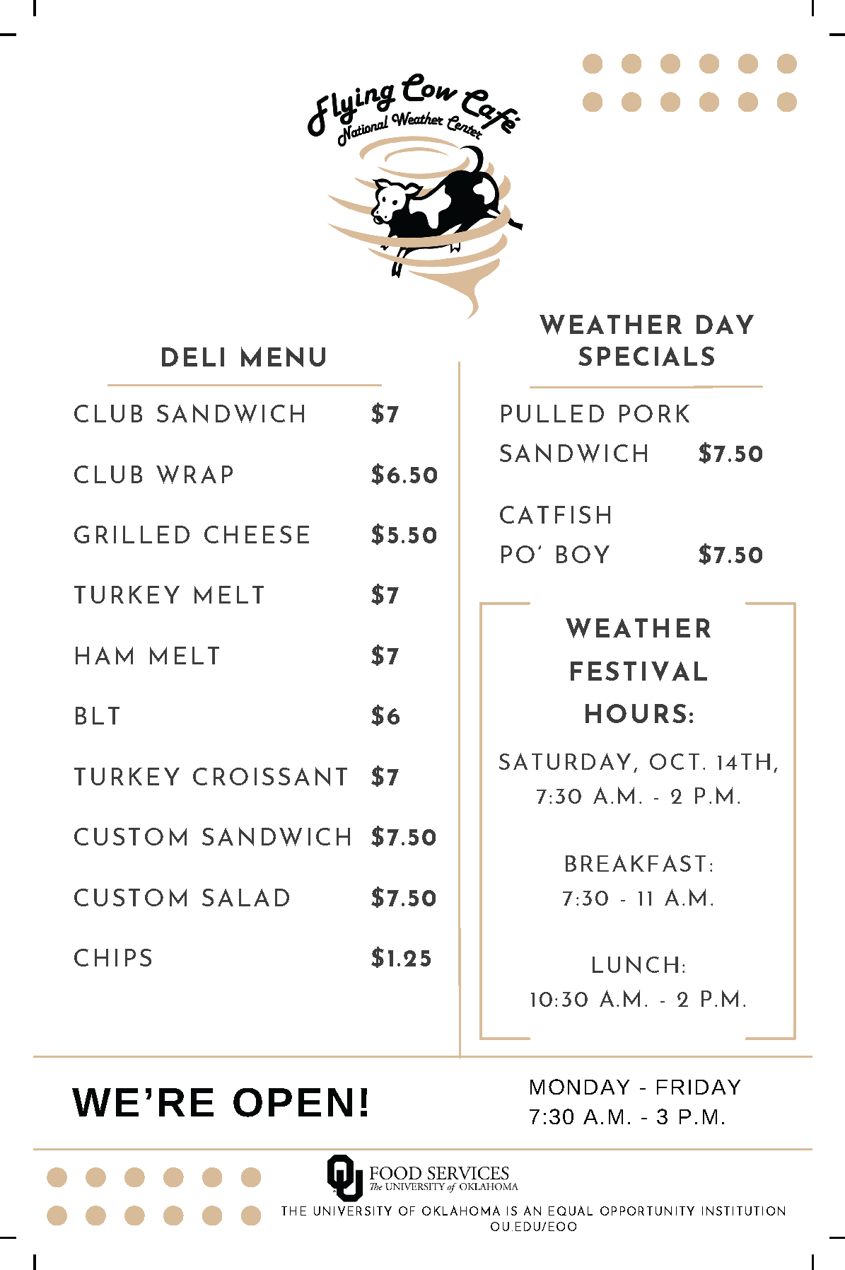 The Flying Cow Cafe – NWF Menu page 2