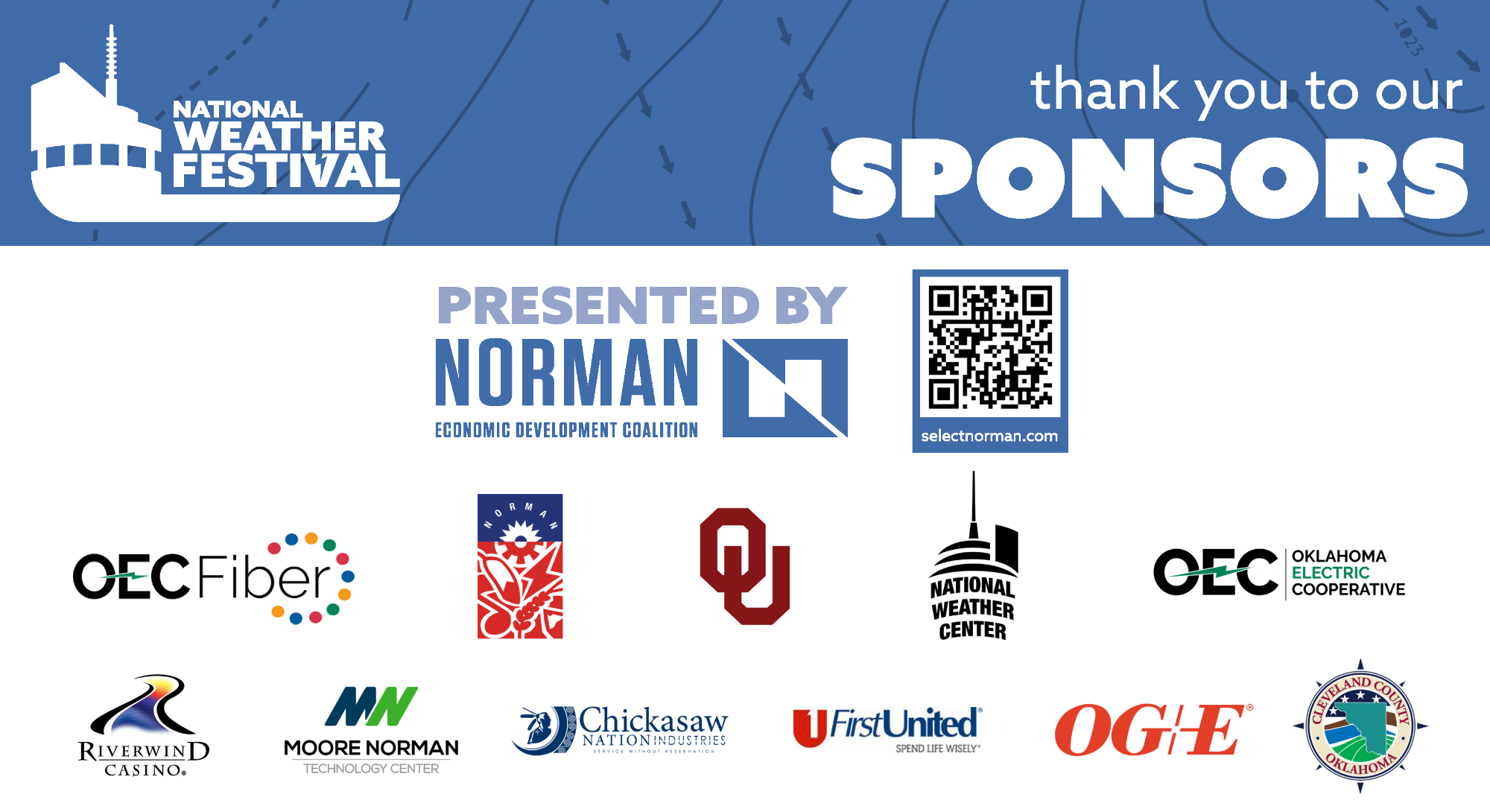 This graphic consists of eleven local business sponsors for the NWF 2023.