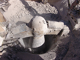 The primary crusher here is one called a 'gyratory crusher.'