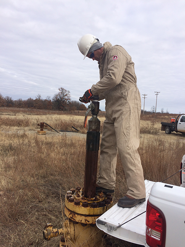 Installation of a pressure transducer in an abandoned Arbuckle SWD well