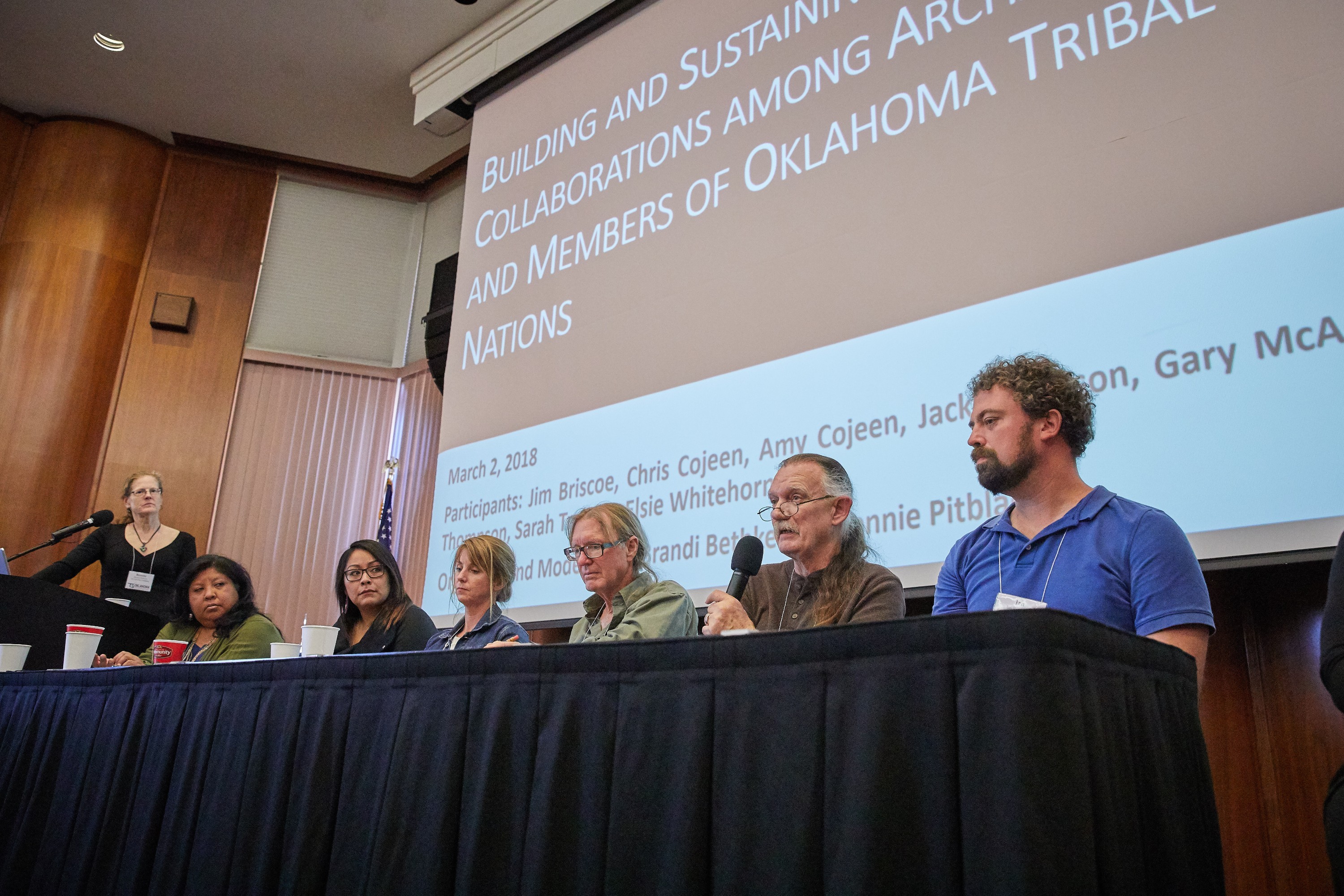 Representatives of Oklahoma's archaeological community participate in the first collaboration forum in 2018.
