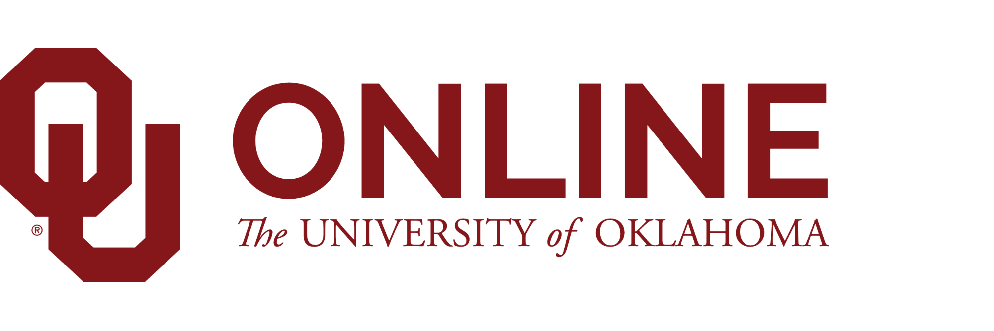 Interlocking OU, Online, The University of Oklahoma, website wordmark.