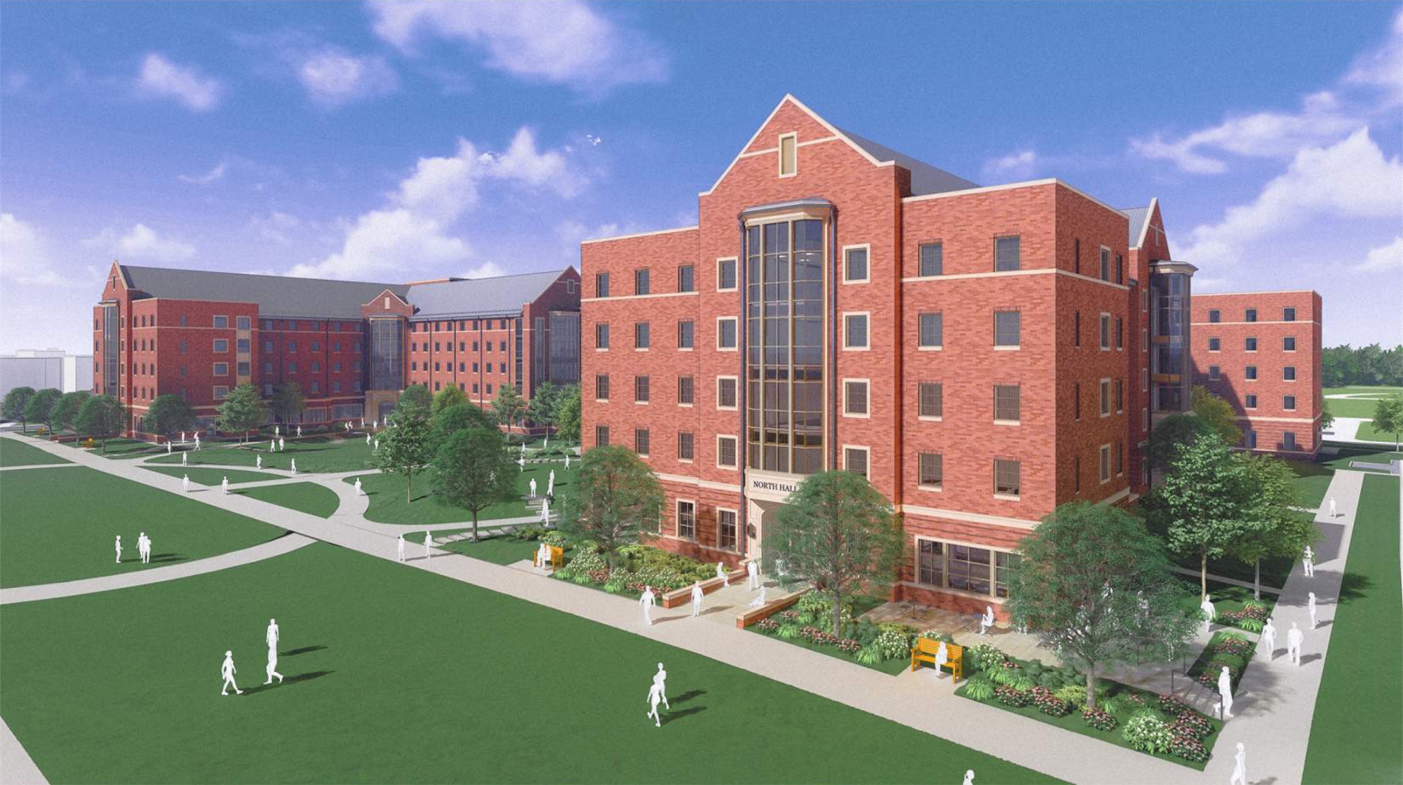 Rendering of exterior of new first-year housing