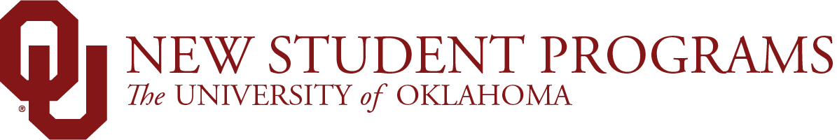 Interlocking OU, New Student Programs, The University of Oklahoma website wordmark.