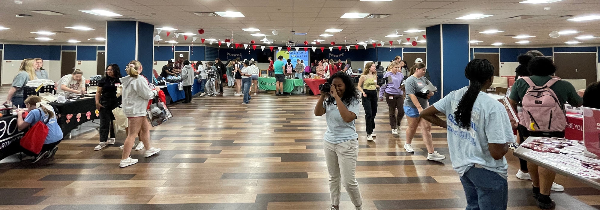 Students participating in the Apartment Showcase.