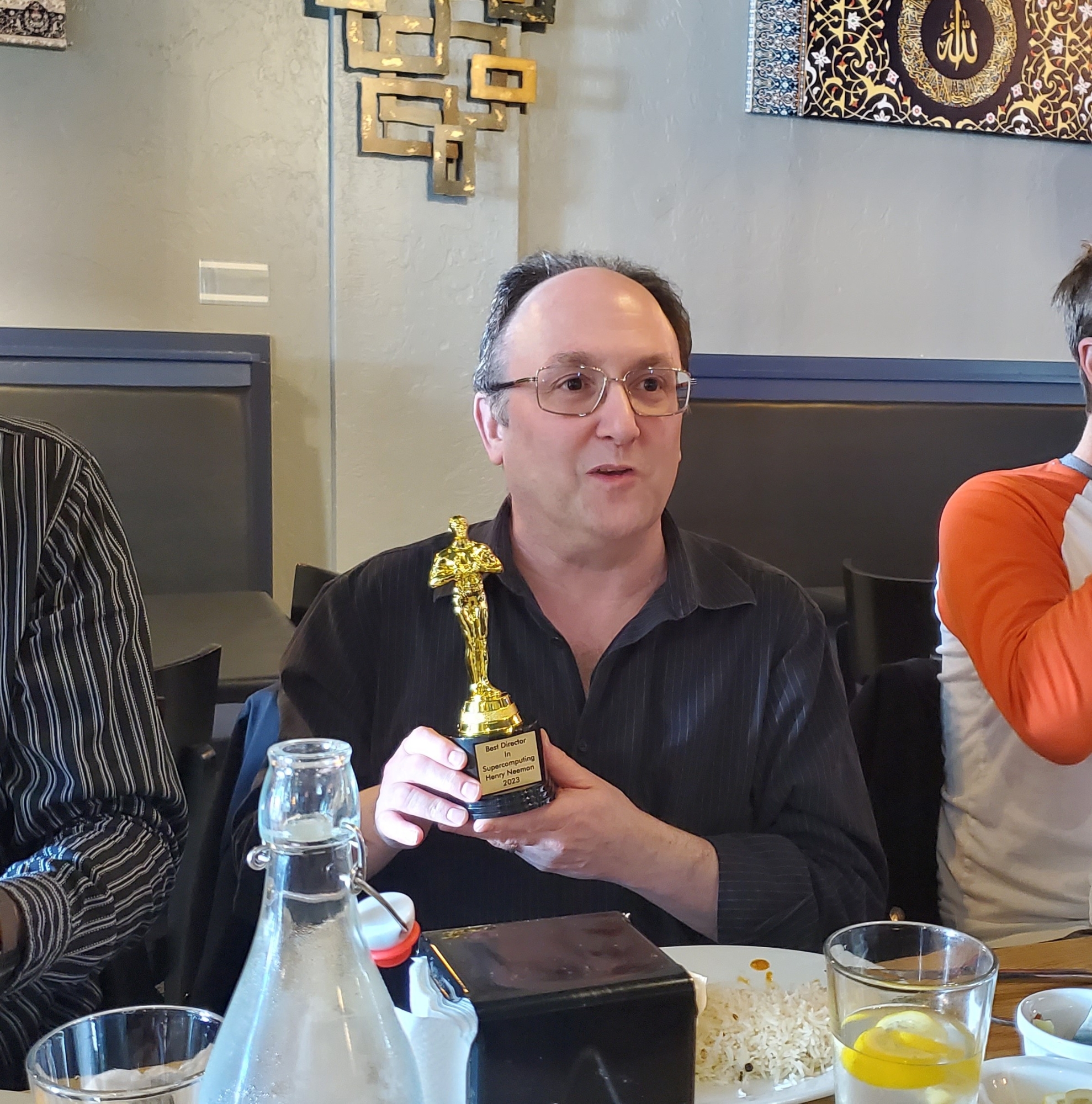 Henry holding the best director of all time trophy