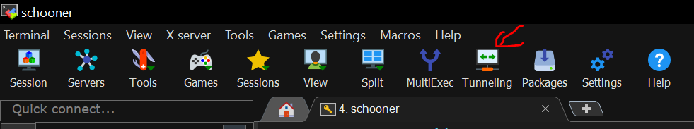 mo ba x term tunneling button