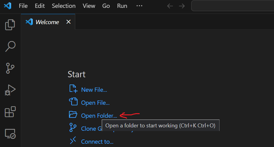 visual studio code python open folder