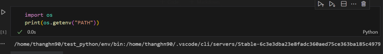 visual studio code python jupiter notebook simple code successful