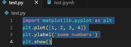 visual studio code python select code for interactive run