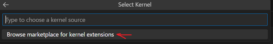 visual studio code python jupiter notebook browse kernel in extension market