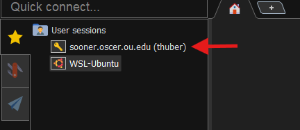 mo ba x term secure shell saved session