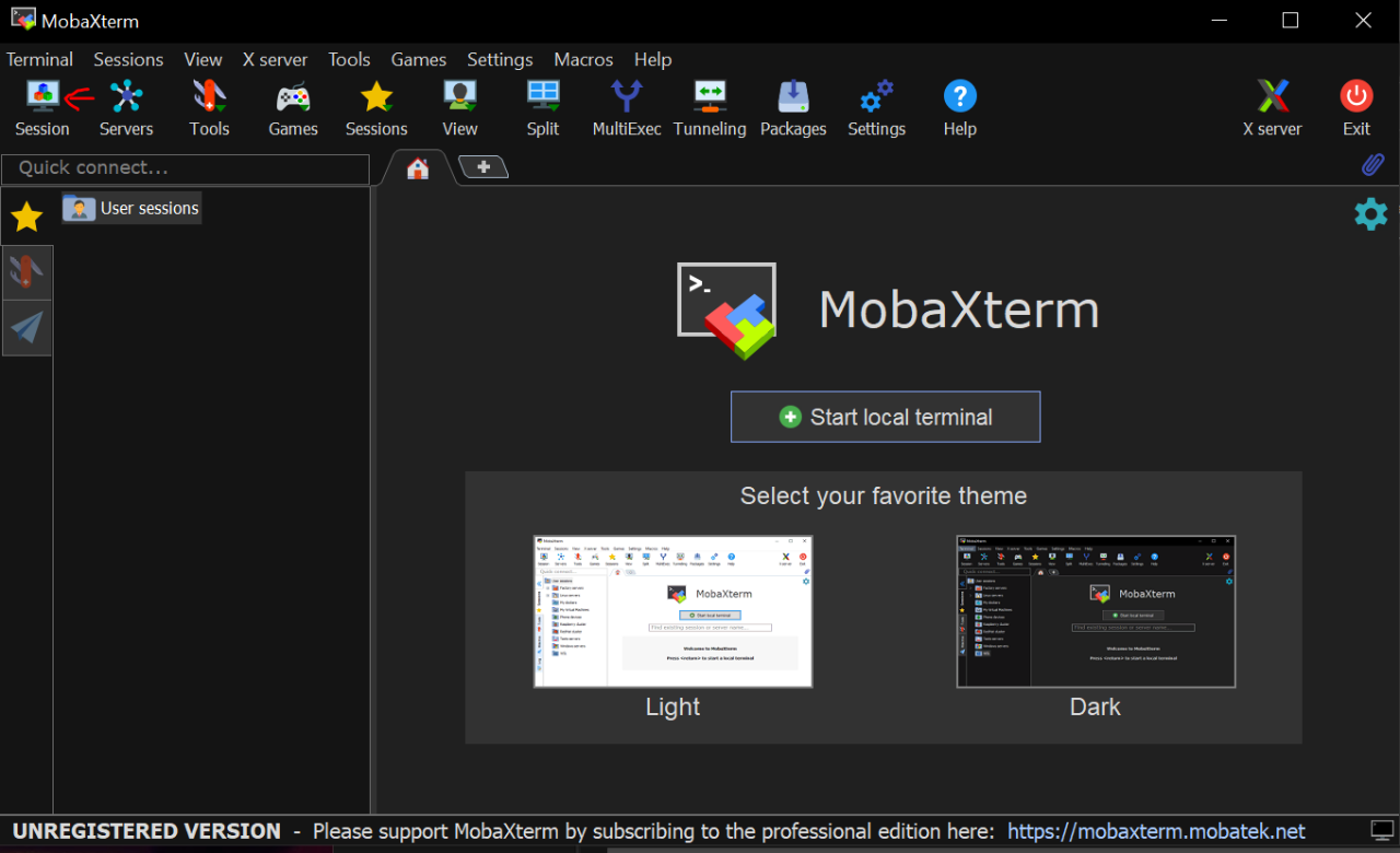 mo ba x term main user interface