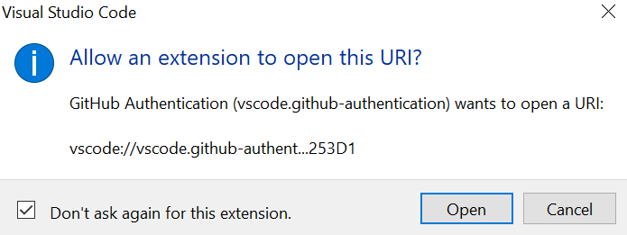 visual studio code git hub authorization extension