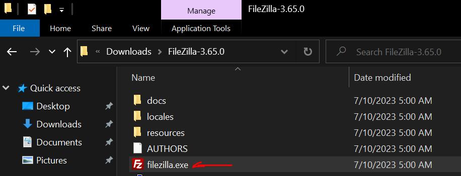 file zilla windows executable