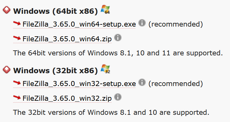 file zilla windows download website