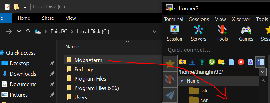 mo ba x term secure shell upload drag and drop