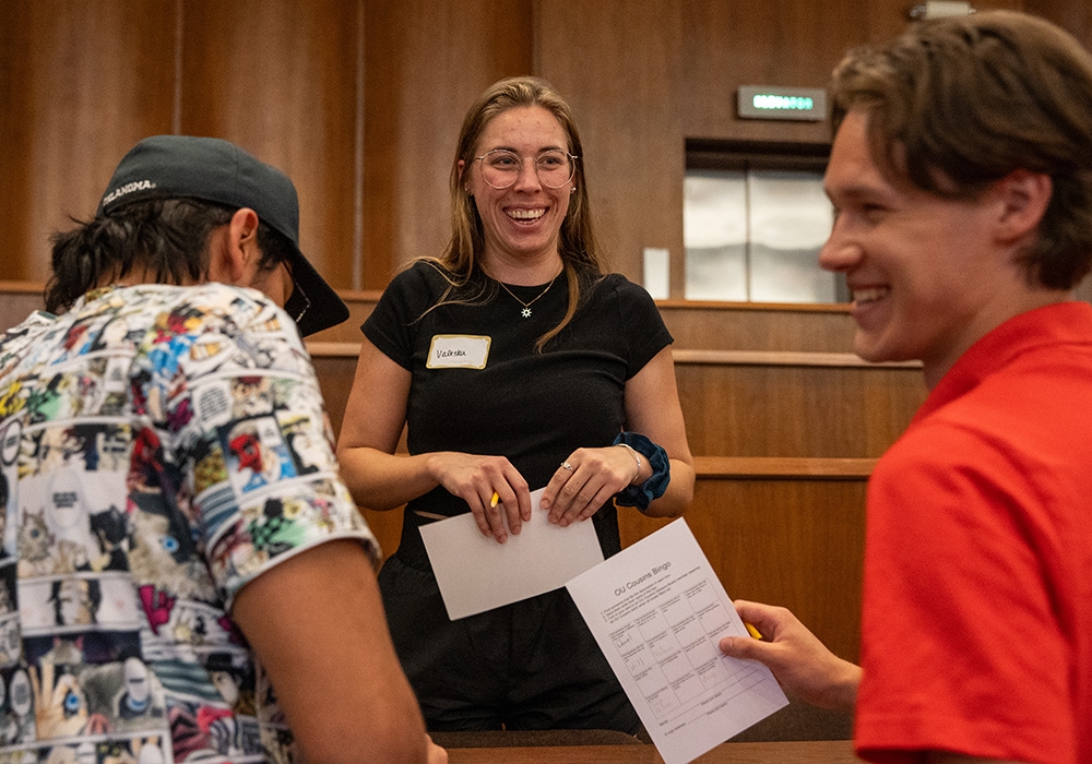 Students at OU Cousins Matching Party.