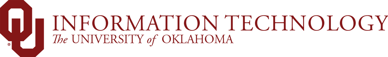 Interlocking OU, Information Technology, The University of Oklahoma website wordmark.