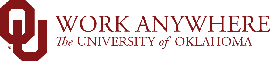 Work Anywhere, The University of Oklahoma website wordmark