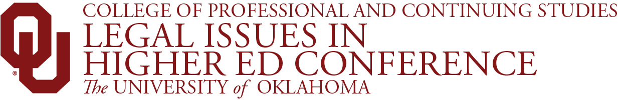 Interlocking OU, College of Professional and Continuing Studies, Legal Issues in Higher Ed Conference, The University of Oklahoma website wordmark.