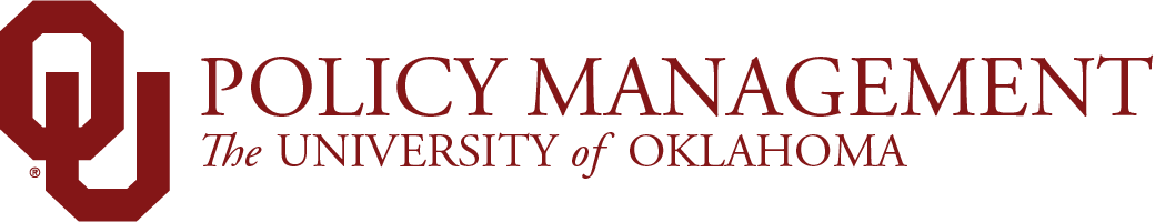 Interlocking OU, Policy Management, The University of Oklahoma website wordmark.