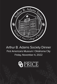 The Arthur B Adams Society Dinner, October 29, 2021. Vast, Oklahoma City, OK