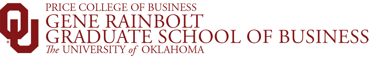 OU Price College of Business, Gene Rainbolt Graduate School of Business, The University of Oklahoma website wordmark