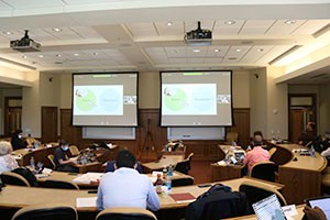 Executive MBA in Energy students are pictured in a Price Hall classroom in August 2020 during a professional development session at the University of Oklahoma in Norman.