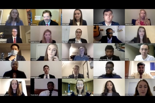 video image of ICCEW students giving presentations via Zoom 