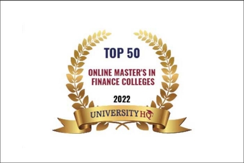 University HQ rankings badge | Top 50 Online Master's in Finance Colleges 2022