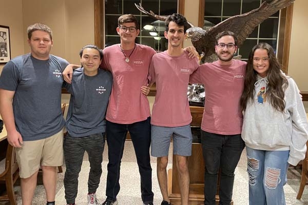 MISSA 2021 officers shown left to right are:  Jeffrey Nightengale – Treasurer, Kevin Chen – Communications Chair, Connor Burns – Secretary, John Foster – President, Edward Reali – VP of Operations, Vivian Culver – Vice President.