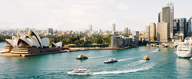 Sydney opera house and city skyline