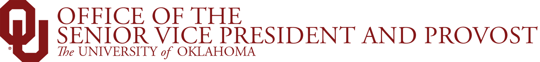 OU Office of the Senior Vice President and Provost, The University of Oklahoma wordmark