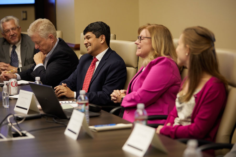 Oklahoma Biotech Innovation Cluster representatives discuss the future of the six key projects during the Kickoff Meeting with EDA representatives on Sept. 21, 2022.