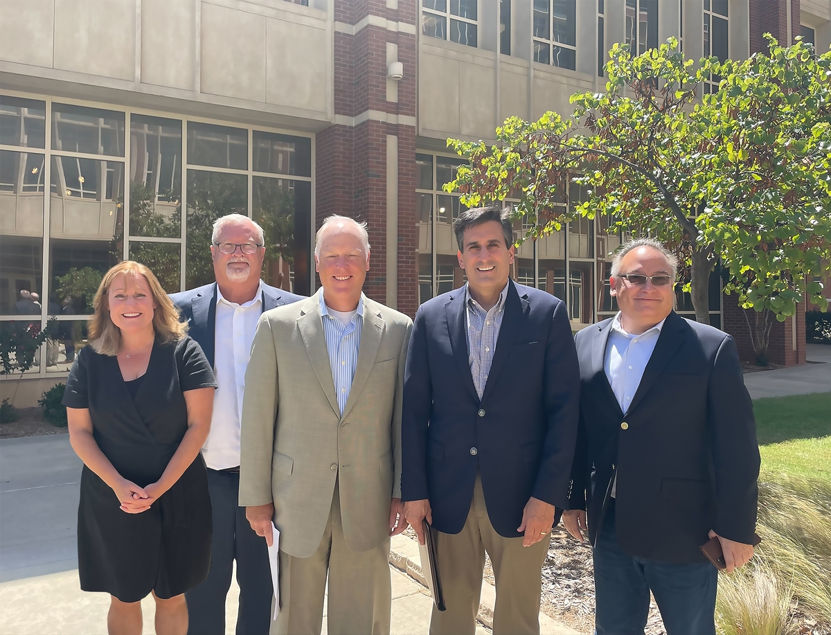 Dan Ruder, Sanford Coats and Ray Mesa with Boeing, visited campus on August 25, 2021