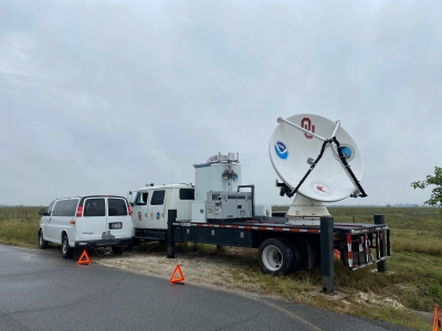 The OU SMART radar set up off Par Rd 88 to the SSE of Iowa, LA
