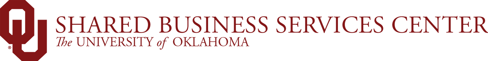 Interlocking O U, Shared Business Services Center, The University of Oklahoma website wordmark.