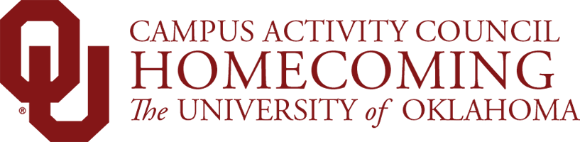 Interlocking OU, Campus Activities Council, Homecoming, The University of Oklahoma website wordmark.
