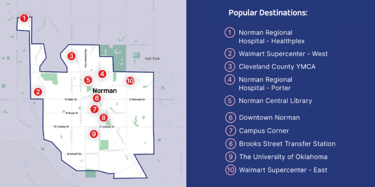 SafeRide/Norman On-Demand limits map