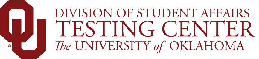 Interlocking OU, Division of Student Affairs, Testing Center, The University of Oklahoma website wordmark.