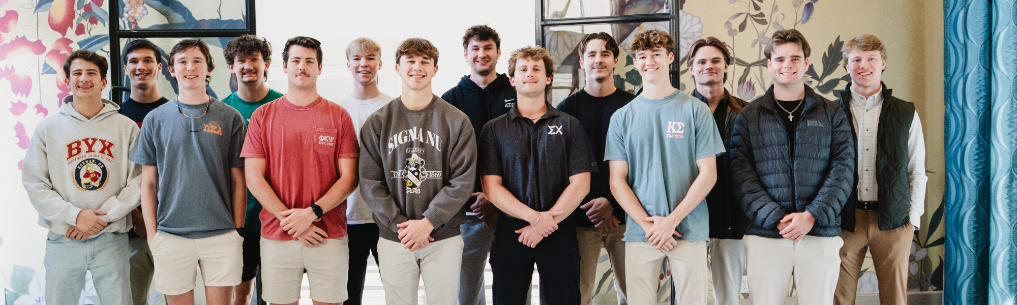 Interfraternity Council members pose for a group photo.
