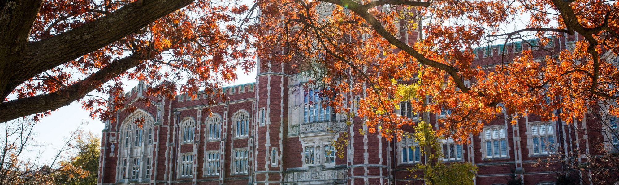 Photo of Evans Hall in the autumn.