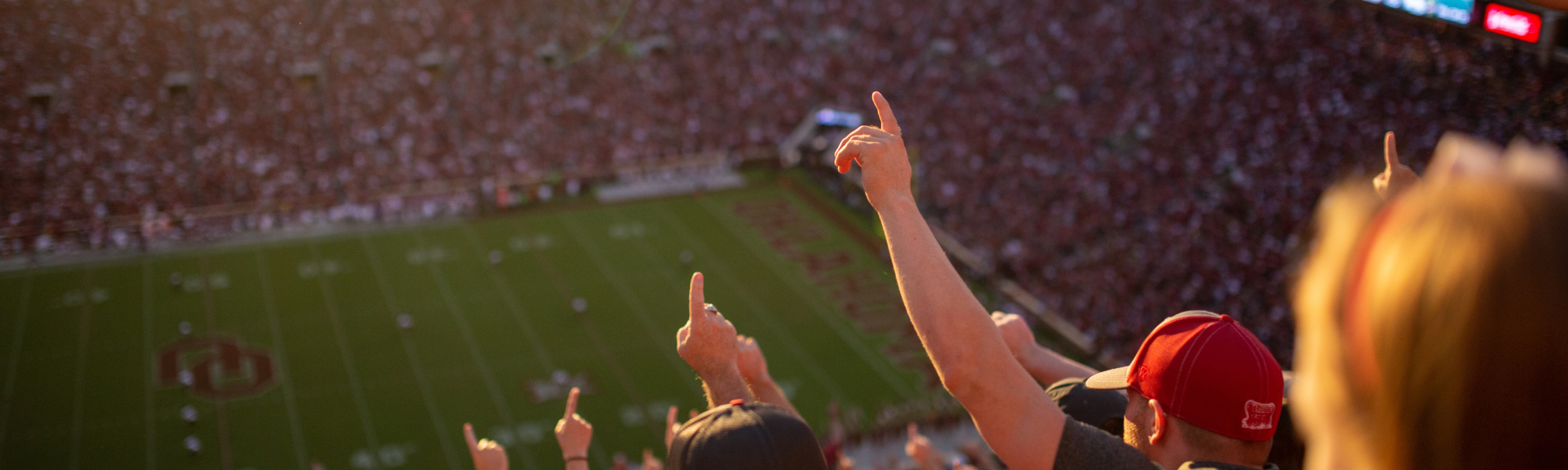 Fans at the University of Oklahoma football game.