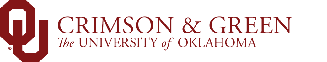 Interlocking O U, Crimson & Green, The University of Oklahoma website wordmark.