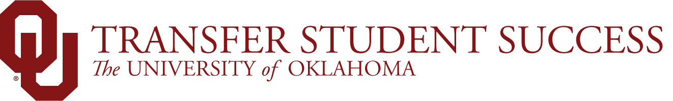 Interlocking O U, Transfer Student Success, The University of Oklahoma website wordmark.
