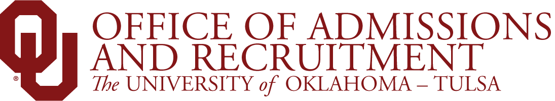 Interlocking O U, Office of Admissions and Recruitment, The University of Oklahoma - Tulsa website wordmark.