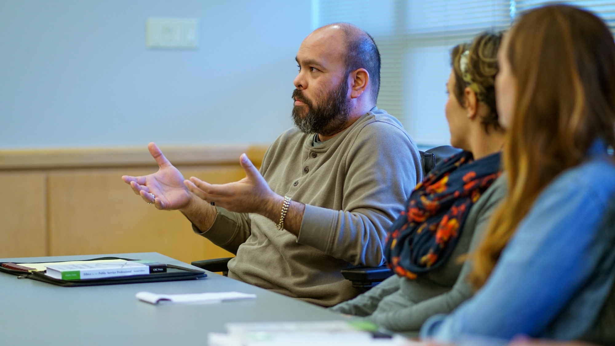 MPA student during course discussion